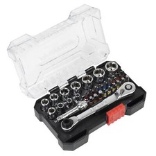 Image of Sealey Socket & Bit Set 1/4"Sq Drive Colour-Coded 31pc - AK2111