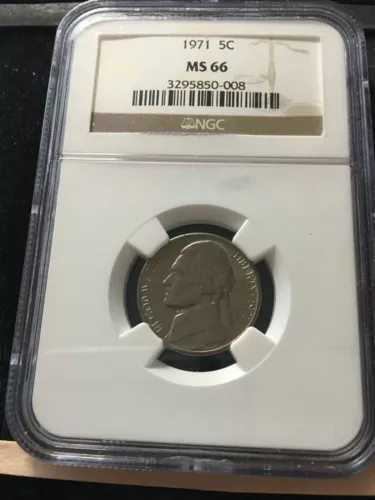 1971   USA, Five Cent, Jefferson Nickel, NGC Graded MS-66  #008
