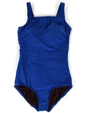 Women's Slimming Bathing /Swimsuit Built In Bra Tummy Control OnePiece Blue sz10