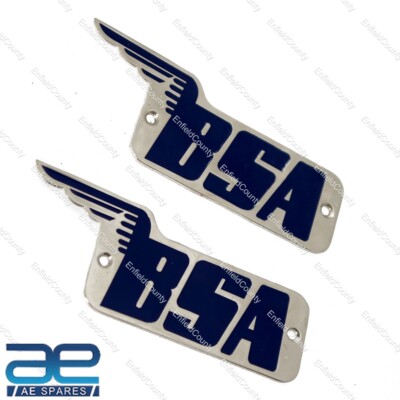 BSA Benzin Tank Emblem Paar Messing Made 29-7910, 67-8017 A7 B31 M21 C11 Modell