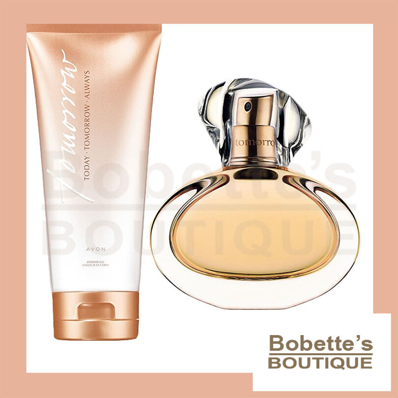 Eau de Parfum Tomorrow Avon et gel douche soin aux notes orientales