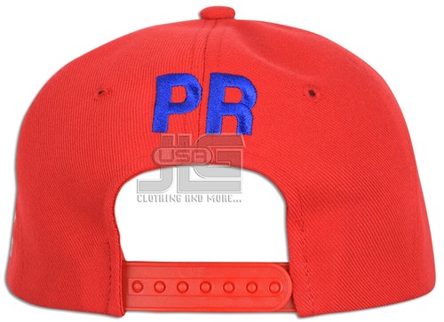 Puerto Rico Snap back Hat Flag 3D PR Flat Bill Rico Baseball Acrylic Cap NEW - Picture 38 of 73