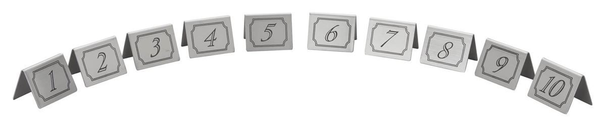 Table Number Signs 1-10 Table Numbering Display Stainless Steel Table Tent Sign
