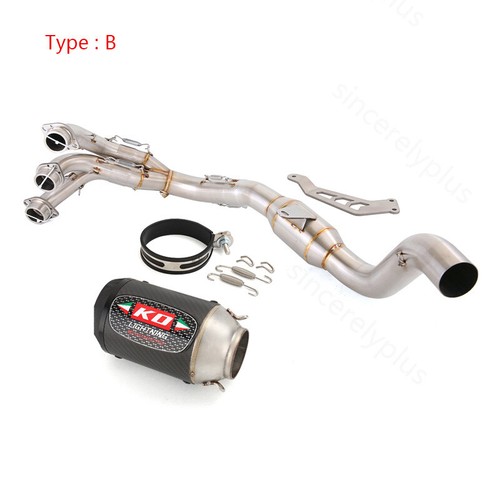 For Ymaha MT09 FZ09 2020-2023 Exhaust System Front Link Pipe Muffler Tips Carbon - Picture 3 of 7