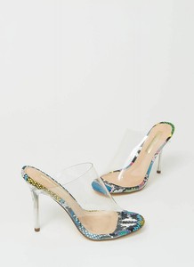 snake perspex heels