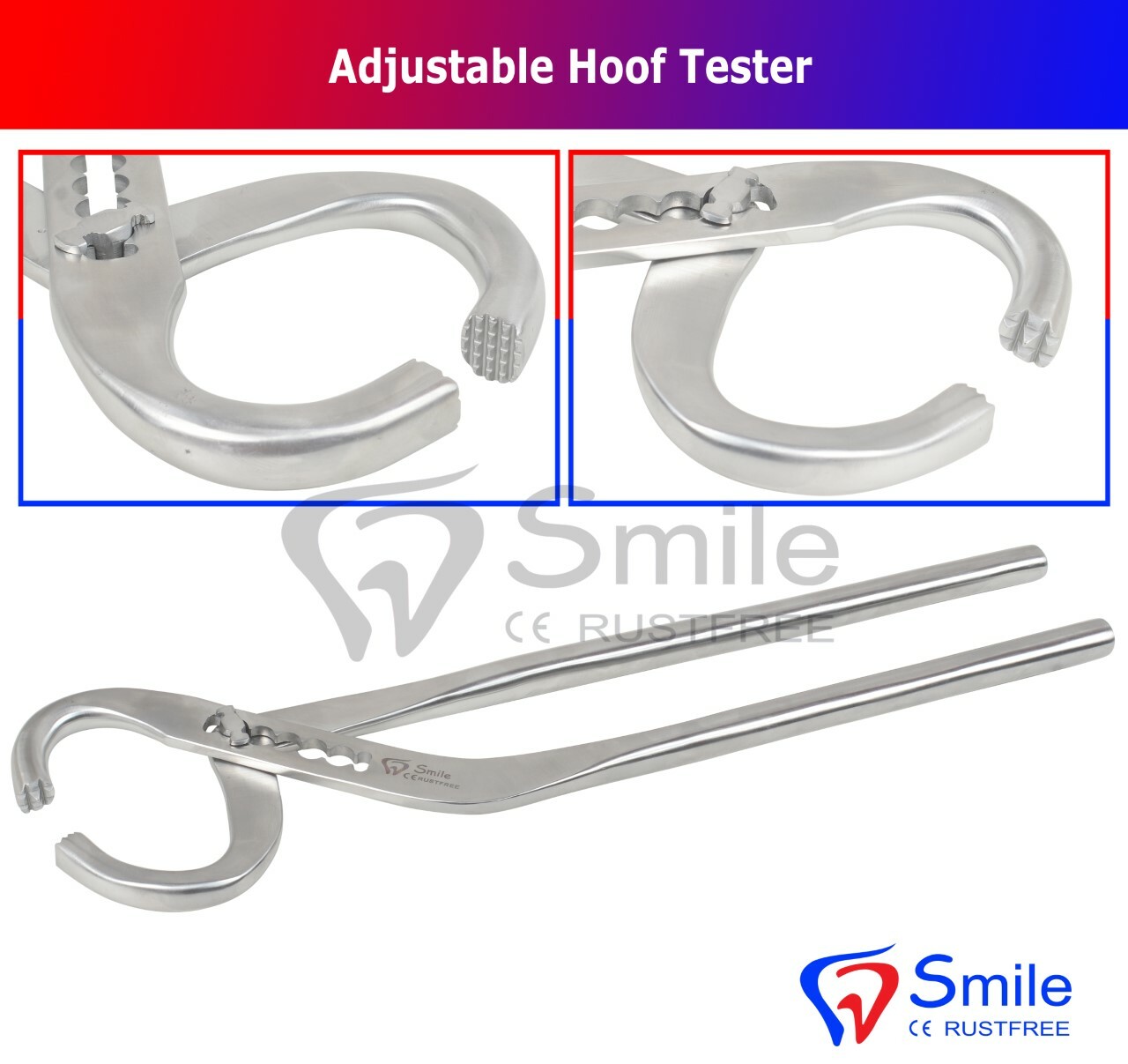 16 Zoll Huftester verstellbare Backen - Abszessprüfung Pinzette Träger Pferdewerkzeuge