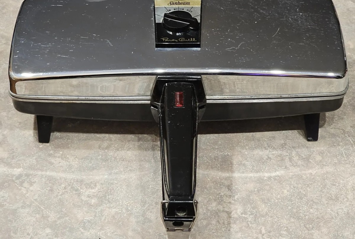 VINTAGE SUNBEAM ELECTRIC PARTY GRILL CHROME PANINI PRESS SANDWICH MAKER 870  MCM