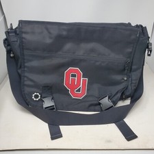 DadGear OU Sooners Canvas Messenger Diaper Bag And Changing Pad Black Oklahoma