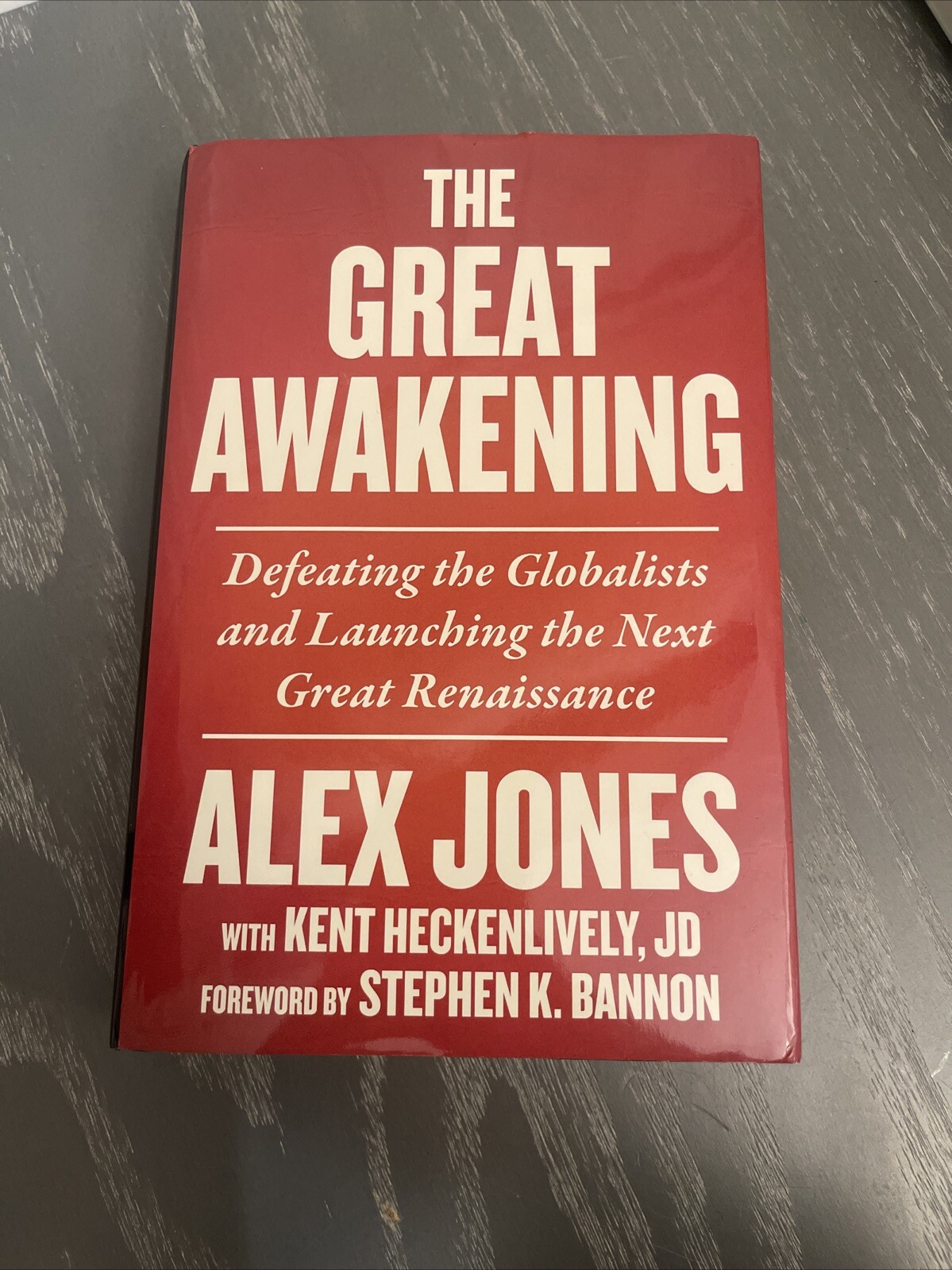 THE GREAT AWAKENING: DEFEATING THE GLOBALISTS HARDCOVER ALEX JONES SIGNED