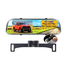 Backup Camera HD 1080P 4.3 Inch Monitor License Plate Rear View Mirror Cam Sy...