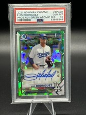2021 Bowman Chrome Prospects Auto Green Atomic Luis Rodriguez RC /99 PSA 10