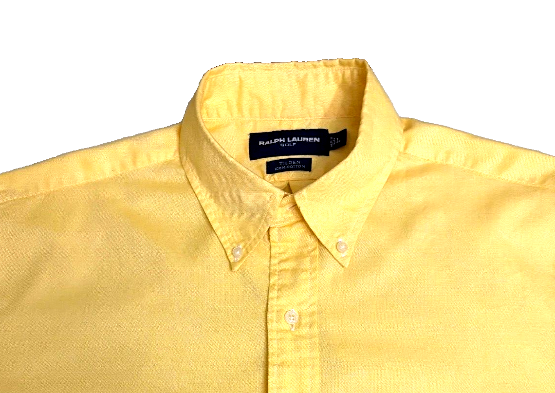 PONY Ralph Lauren Golf Camicia Uomo Grande Giallo Tilden Cotone Maniche Corte Logo