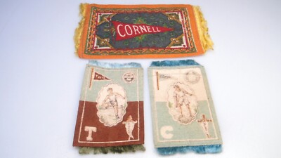 Antique Tobacco Felts Columbia Tufts Cornell Sports Track & Field Blanket Lot