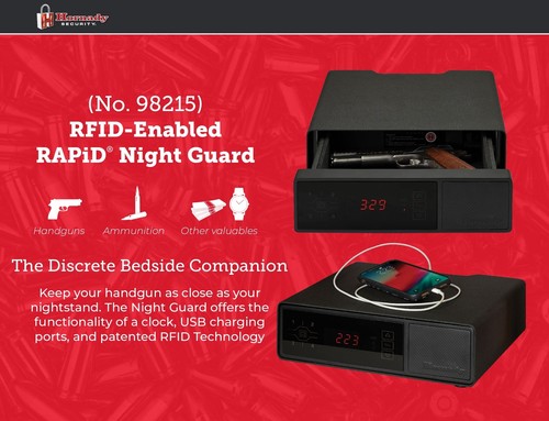 Hornady Rapid Safe Night Guard – Nightstand Gun Safe with RFID Reader, Clock,... - Picture 2 of 7