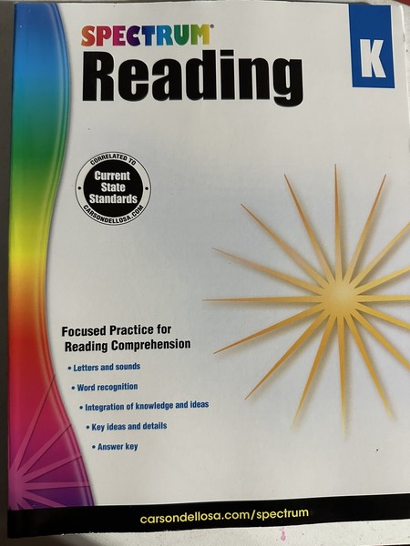Spectrum Kindergarten Reading Workbook - Brand New