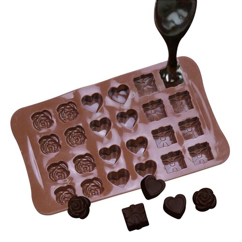 Heart Chocolate Mould Silicone 24 cell Parcel Rose Fondant Icing Cake Decorate 2 - Picture 3 of 9