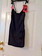 FLEXEES by Maidenform Firm Control Full Slip Shapewear Built-In Panty Black SZ S