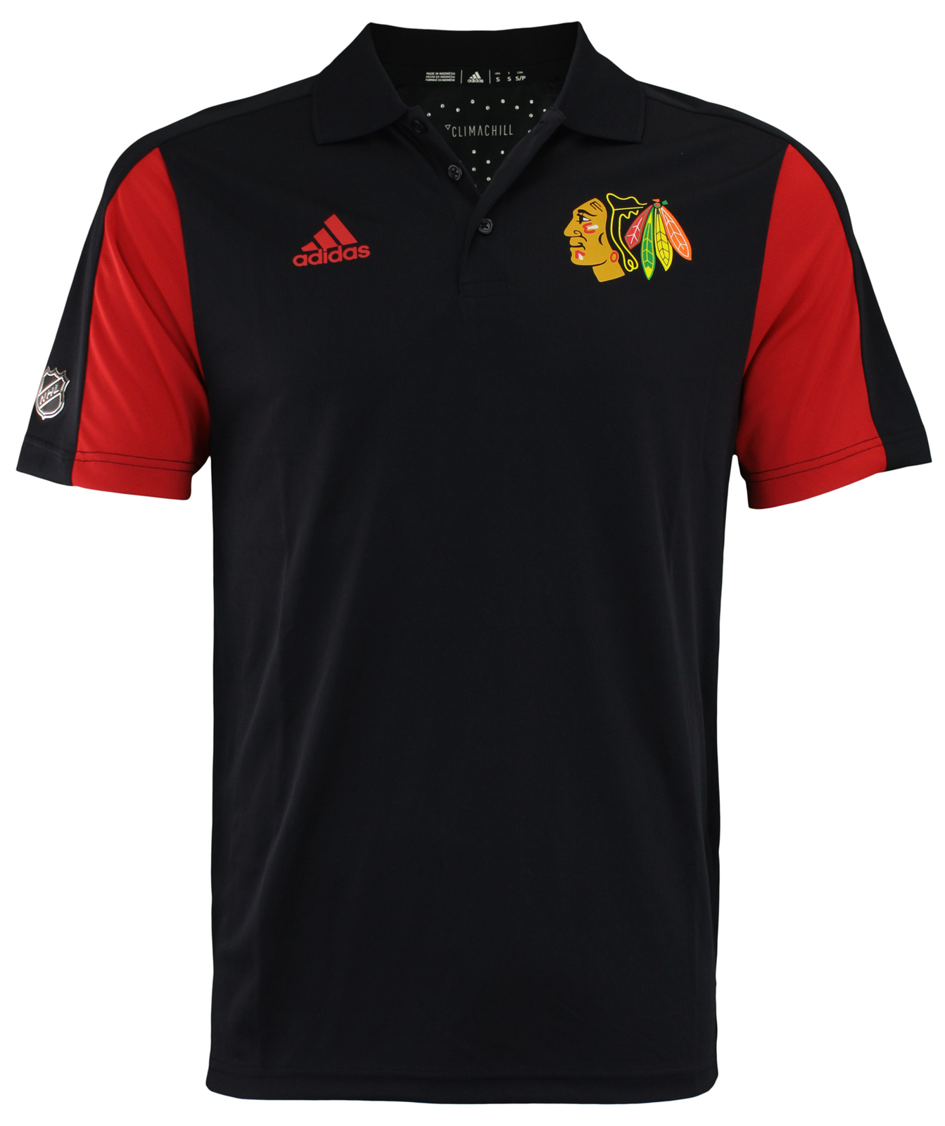 Мужская футболка-поло Adidas NHL Chicago Blackhawks 2017 Authentic Game Day от Adidas.