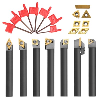 21PCS Solid Carbide Inserts Holder Boring Bar & Wrenches Lathe Turning Tool P3E8