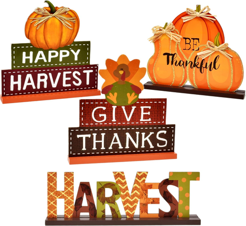Thanksgiving Centerpiece Fall Decorations Set of 4 Autumn Pumpkin Centerpiece Ha - 第 9/12 張圖片