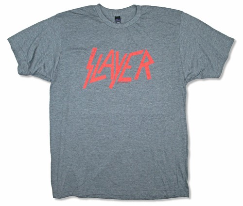 Slayer Distressed Red Logo Heather Grey 