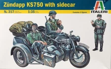 1/35 German Motorcycles Zündapp KS750 with sidecar Italeri 317 Plastic Model kit
