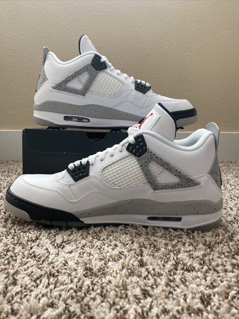 Nike Air Jordan 4 White Cement Golf - Size 13 Menâs US - Brand New in Box | eBay