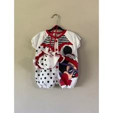 Vintage 1984 Disney Babies Minnie Mouse Romper and Hat Set 0-6 Months Polka Dot