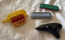 Lot Of 4 Vintage Toy Harmonica s 1950 s Plastic Toys Music