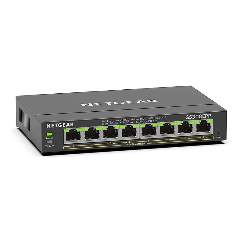 8 Port PoE Switch (GS308EPP) Managed Gigabit Network Switch Ethernet Splitter 8