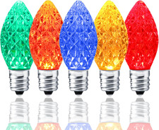 25 Pack C7 LED Replacement Bulbs- Multicolor Bulbs Dimmable for Christmas Outdo