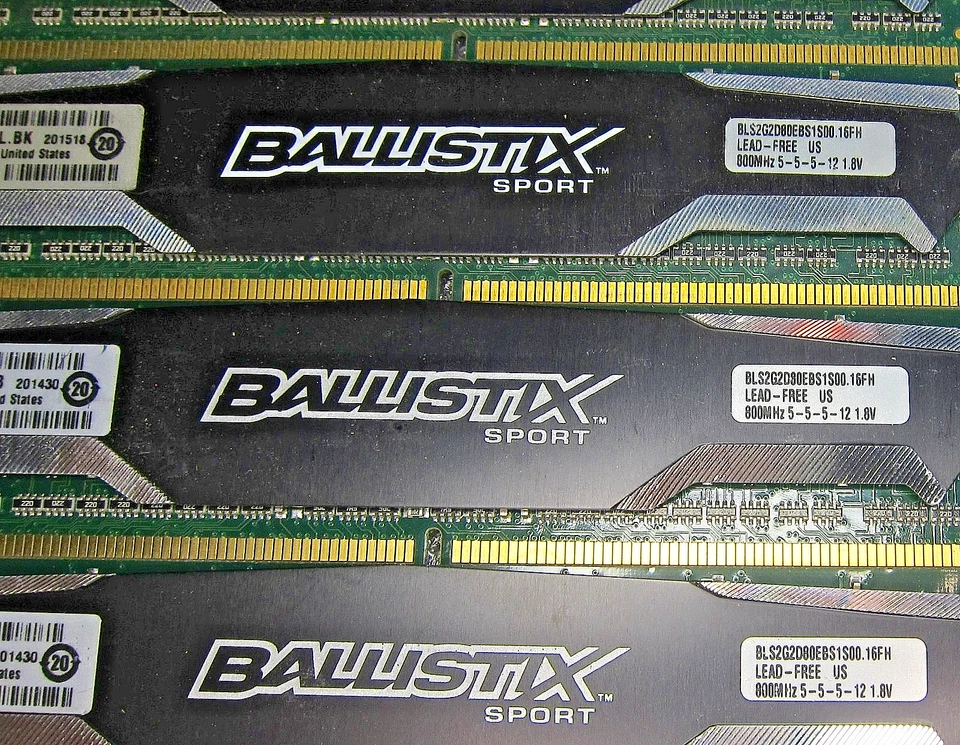 8GB (4x 2GB) Crucial BLS2G2D80EBS1S00.16FH PC2-6400U DDR2 800MHz 1.8v RAM - Image 3 of 4