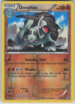 Donphan Reverse Holo Uncommon Plasma Storm 72/135 LP