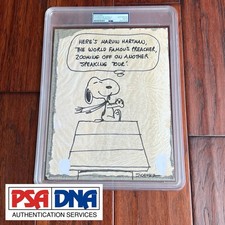 CHARLES M. SCHULZ Drawn SNOOPY Flying Ace Autograph Artwork Signed PSA * PEANUTS
