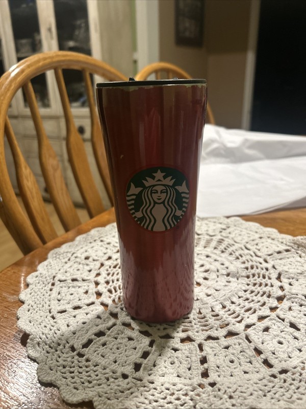 Starbucks 2020 Holiday Cup 16oz Metal Travel Tumbler with Lid Red Hot or Cold