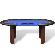 10-Player Poker Table with Dealer Area and Chip Tray vidaXL