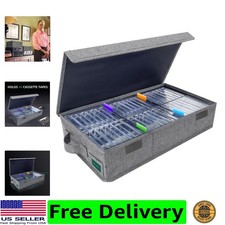 Cassette Tape Storage Box, Practical Cassette Tape Holder 16.34 x 9.25 x 3.54...