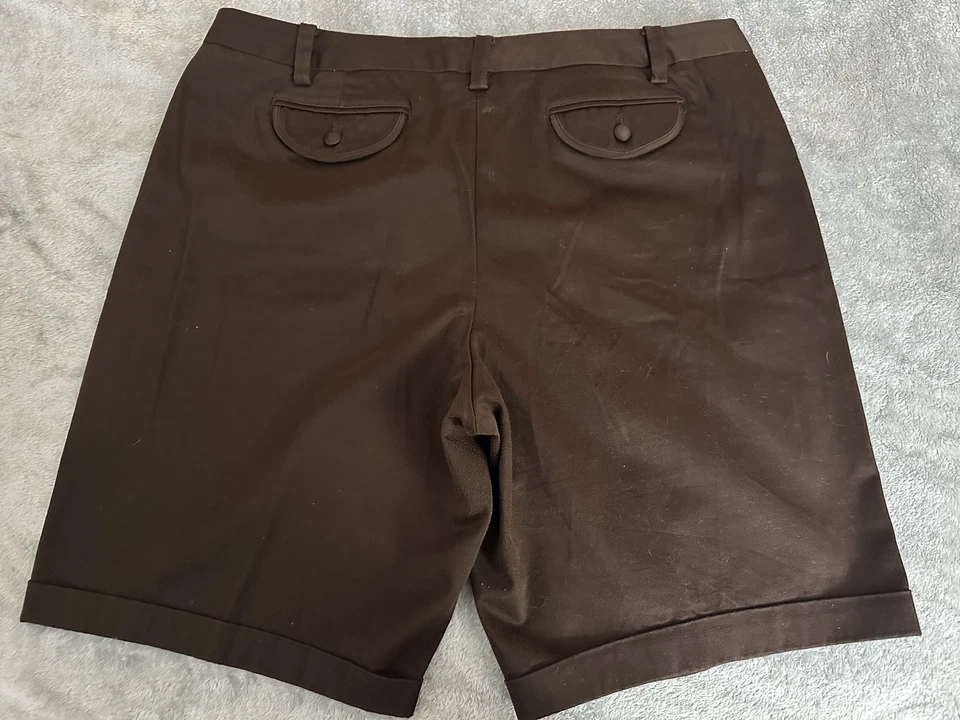 George Shorts Womens 18 Brown Dark Chocolate Bermuda Stretch Casual Comfort - Image 4 of 4