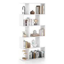 5-Tier Bookcase Bookshelf Geometric Room Divider Storage Display Shelf