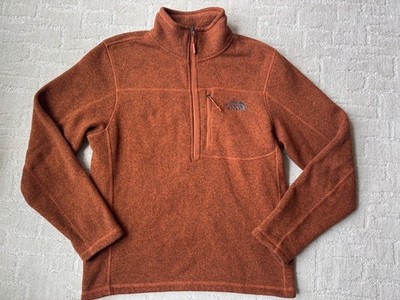 The North Face Gordon Lyons 1/4 Zip Pullover Jacket Men's Size M Rust Brown Logo