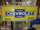 VINTAGE LARGE CHEVROLET 3FT PORCELAIN SIGN USED CARS AUTO SALES SERVICE DEALER