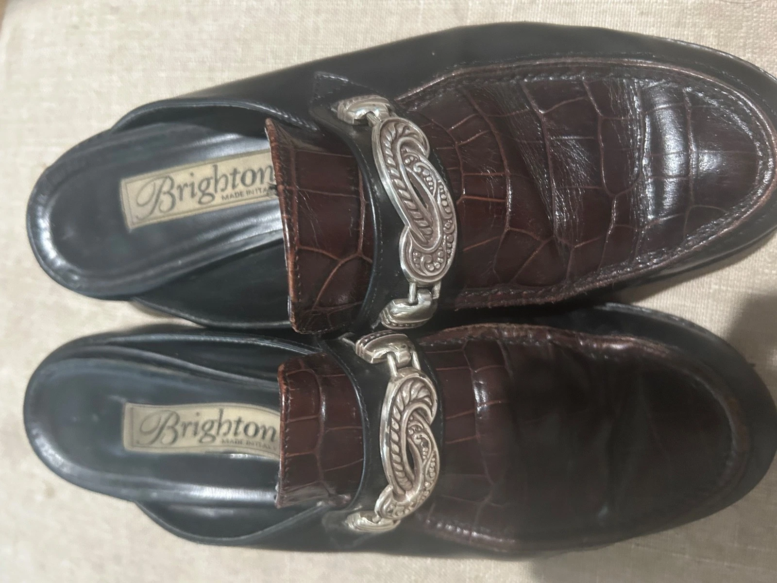 Vintage Brighton Sofia Women Loafers Shoes Size 7M Leather Made in Italy