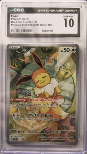 💥CGC 10 Eevee 173/SVP Black Star PROMO Prismatic Evolutions ETB Pokemon