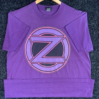 VTG The Zeros T Shirt Mens XL Purple Single Stitch USA Cult Glam Rock Band 80s