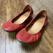 Tieks by Gavrieli Red Leather Ballet Flats Womens Size 9 Foldable Comfort