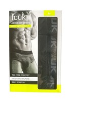 Men's 4 Pack Hip Briefs FCUK Choose size Tag Free, Moisture Wicking Medium NIB