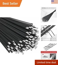 Heavy-Duty Black Cable Ties - 11.8” Stainless Steel, Weather Resistant, 100 Pack