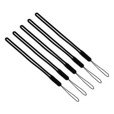 19cm Silicone Wrist Strap Lanyards, Short Lanyard, Black, 5 Pcs