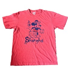 Disney Women's XS Mickey Mouse Shanghai China Red Graphic T-shirt