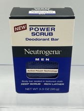 De colección Neutrogena Hombres Power Exfoliante Bar Bar Jabón Barra Corporal Tela Texturizada RARO